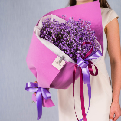 Небольшой букет из цветных гипсофил N 35974