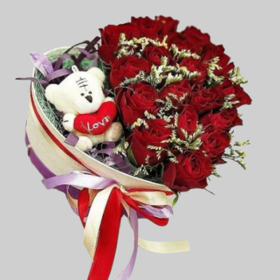 Валентинка "Счастливы вместе" из роз кения. арт. 5525