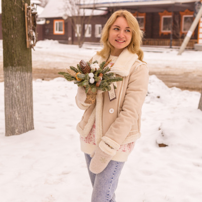 Стаканчик Уютный с шишками и елкой нобилис N 72235