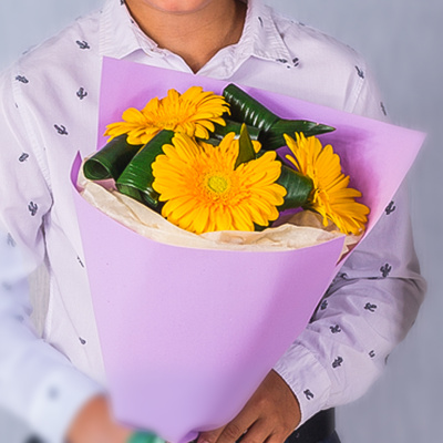 Школьный букет из гербер для мальчика N 37960