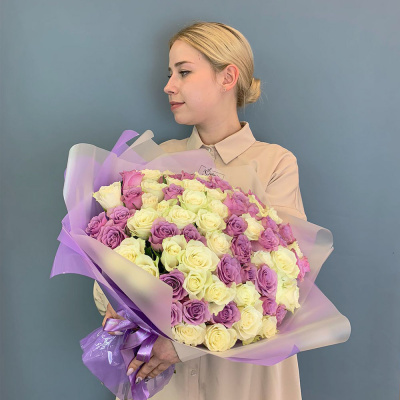 Букет 101 роза Кения в упаковке 29178-БФ