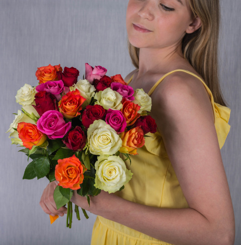 Букет из 25 Роз Кения МИКС арт. 7313