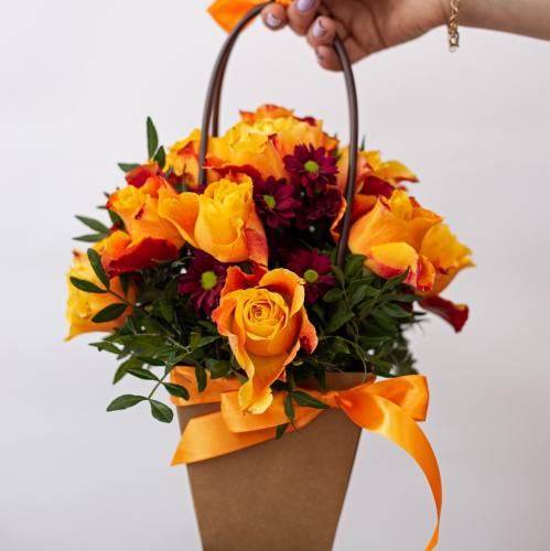 Сумочка из оранжевых кенийских роз. Арт. 5527-О