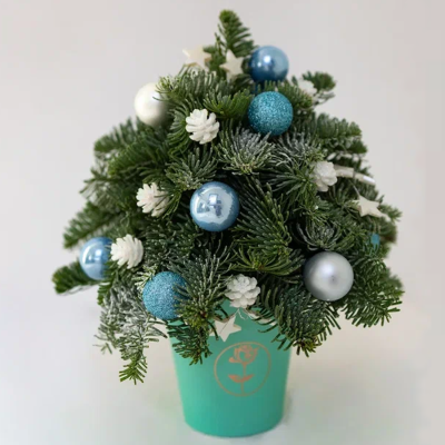 Ёлка №6 (30 см) из нобилиса в стакане N 90864